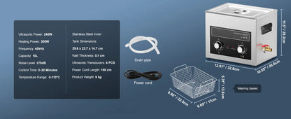 SucceBuy Ultrasonic Cleaner 2L–30L | Heater & Timer | Lab, Auto Parts, Jewelry