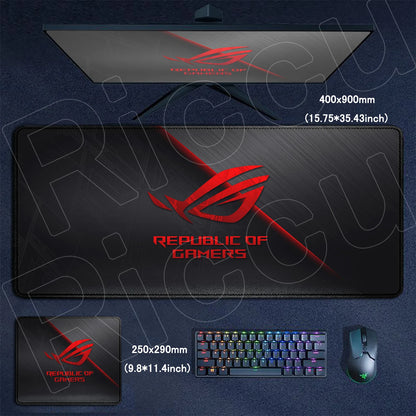 Black Anime XXL Gaming Mouse Pad – Lock Edge, HD Print, Anti-Slip Desk Mat, Multiple Sizes
