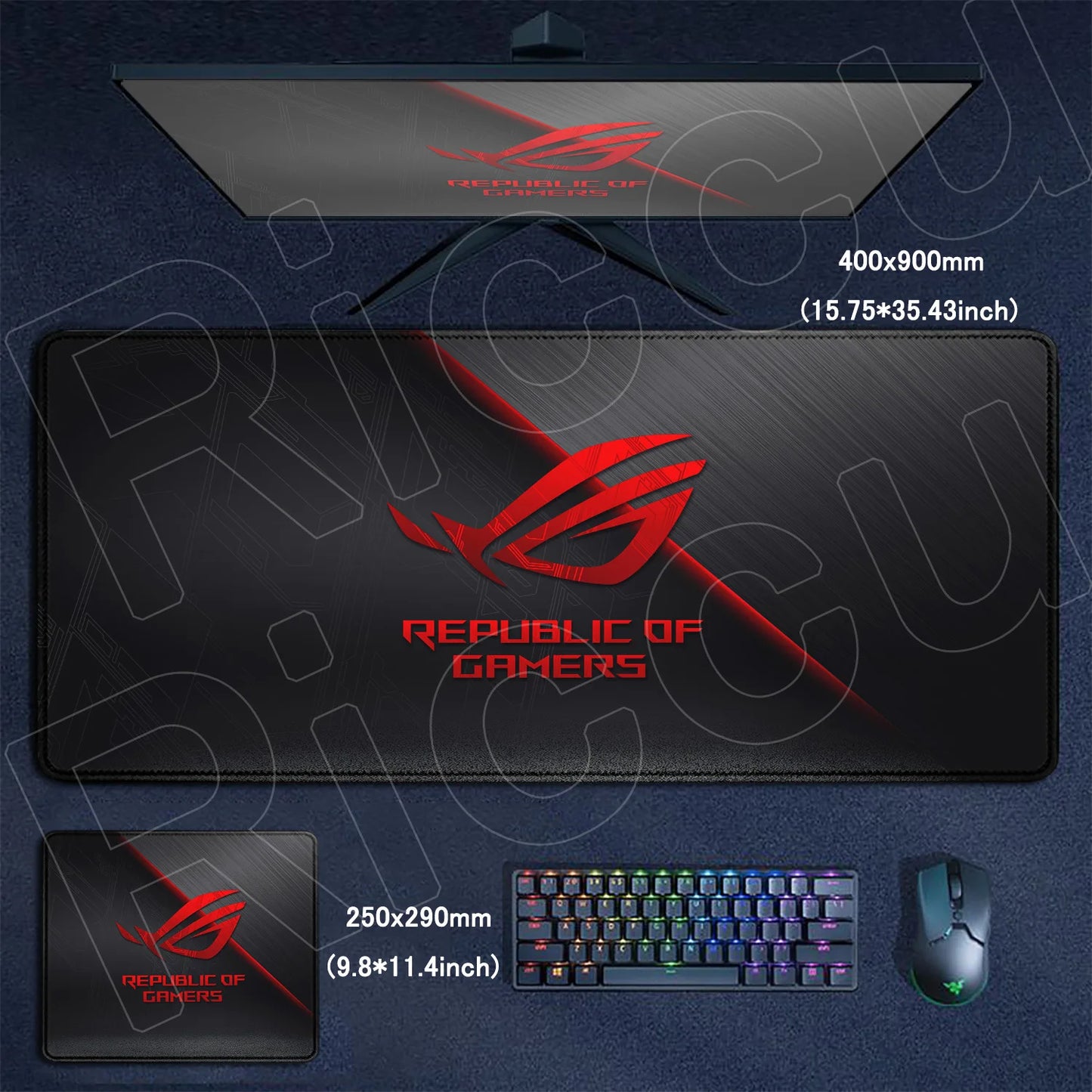 Riccu XXL Anime Gaming Mouse Pad — HD Print, Stitched Edges, Multiple Sizes