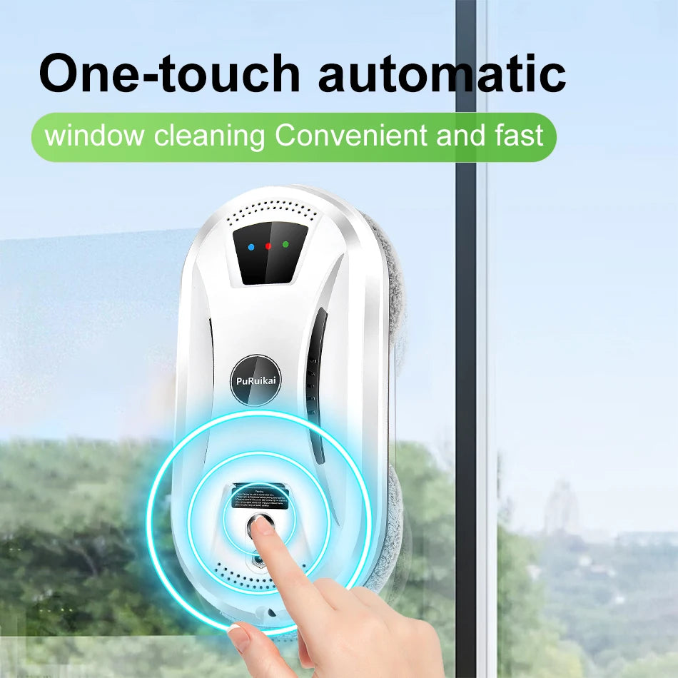 PuRuiKai AI Window Cleaning Robot – Smart Automatic, Streak-Free, Self-Cleaning, Ultra Quiet