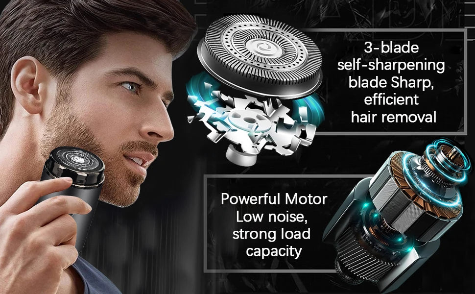 Mini Portable Electric Shaver for Men | LED Power Display | Pocket Size | USB Rechargeable