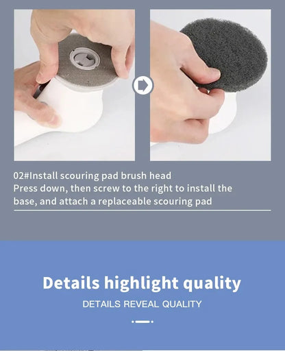 Wireless Handheld Electric Cleaning Scrubber – Rechargeable, Multi-Surface Brush Tool for Car, Home & Kitchen