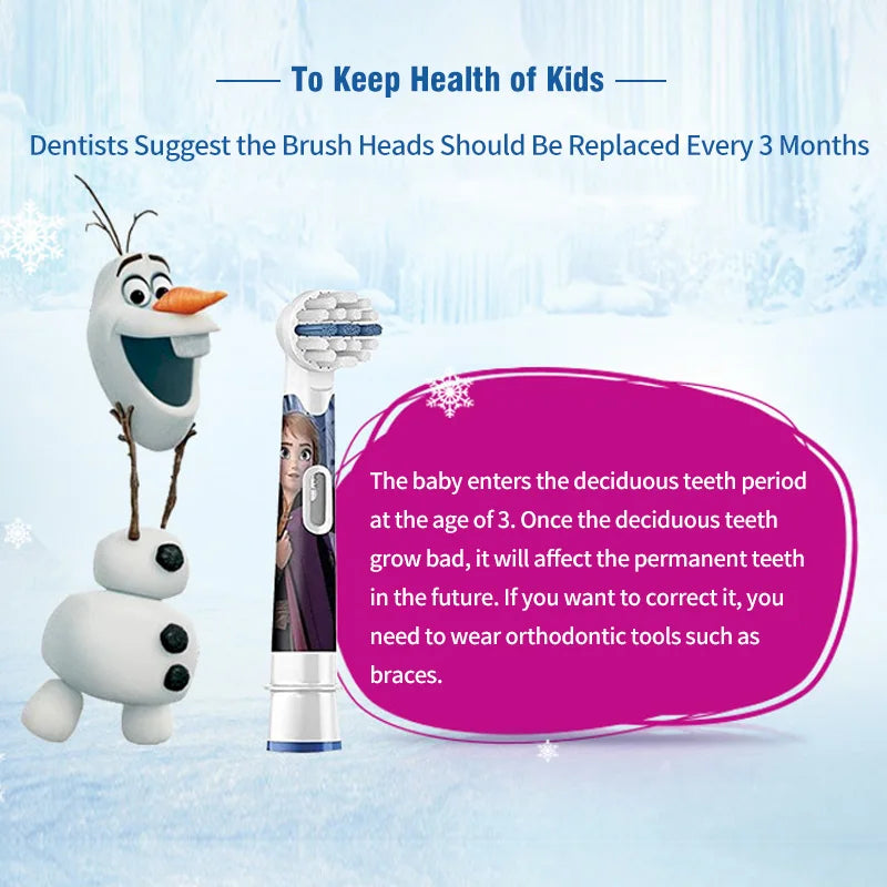 Oral-B Compatible Children's Electric Toothbrush Replacement Heads – 4pcs Set | DB4510K D10 D12K D100K Series