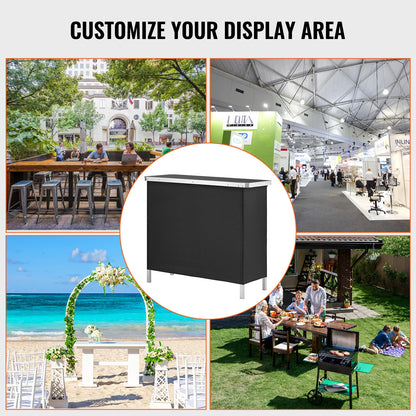 SucceBuy Portable Folding Bar Table | Trade Show Podium with Carrying Case