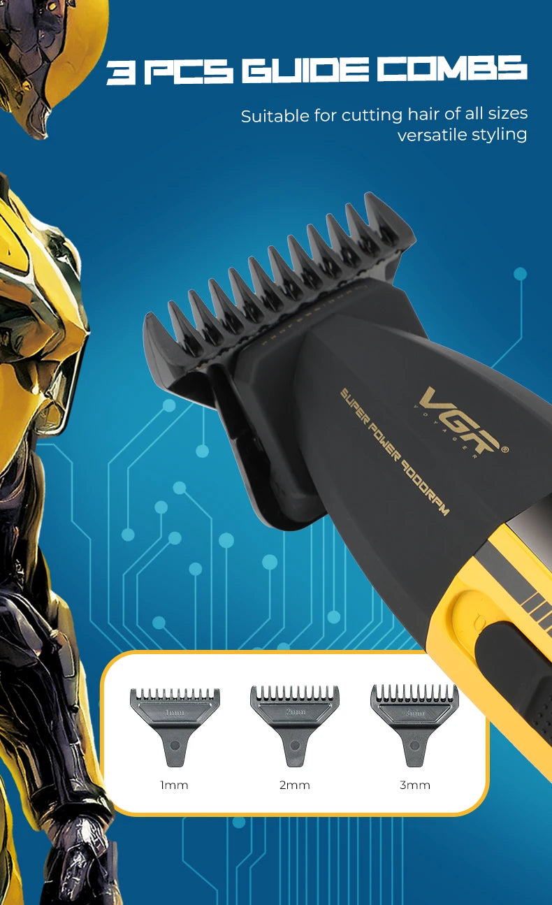 VGR Clipper Professional Hair Trimmer Electric Hair Cutting Machine 9000 RPM Hair Clipper Barber Cordless Clipper for Men V-285