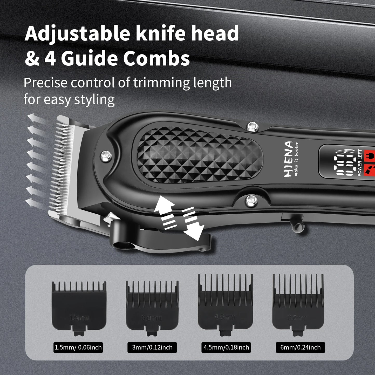 HIENA PRO Cordless Hair Clipper Set | Professional Barber Kit, Electric Foil Shaver & Beard Trimmer Combo