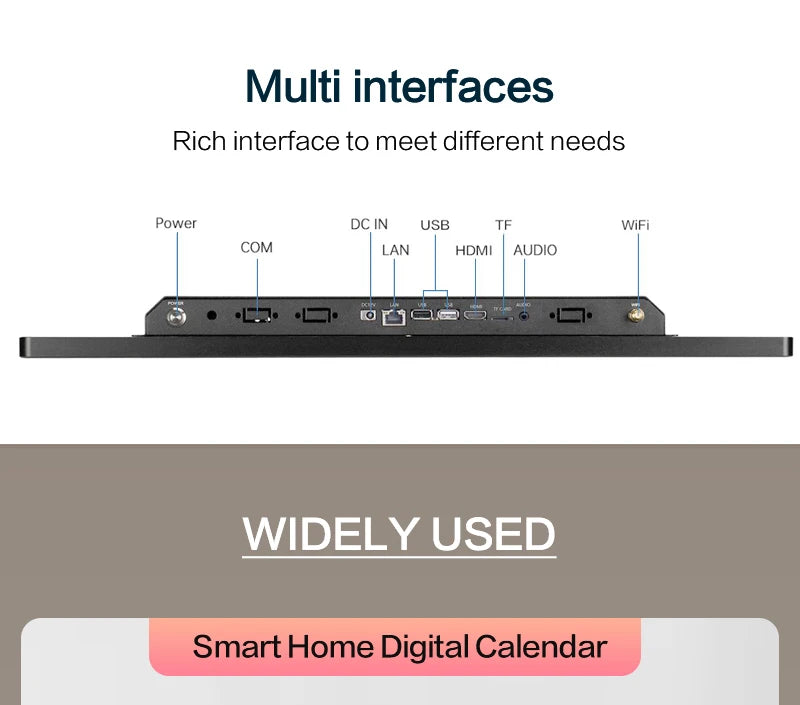 TouchWo 15.6-43 inch smart digital calendar and chore chart by R.E.D. Shopping, family organizer display with interactive touchscreen.