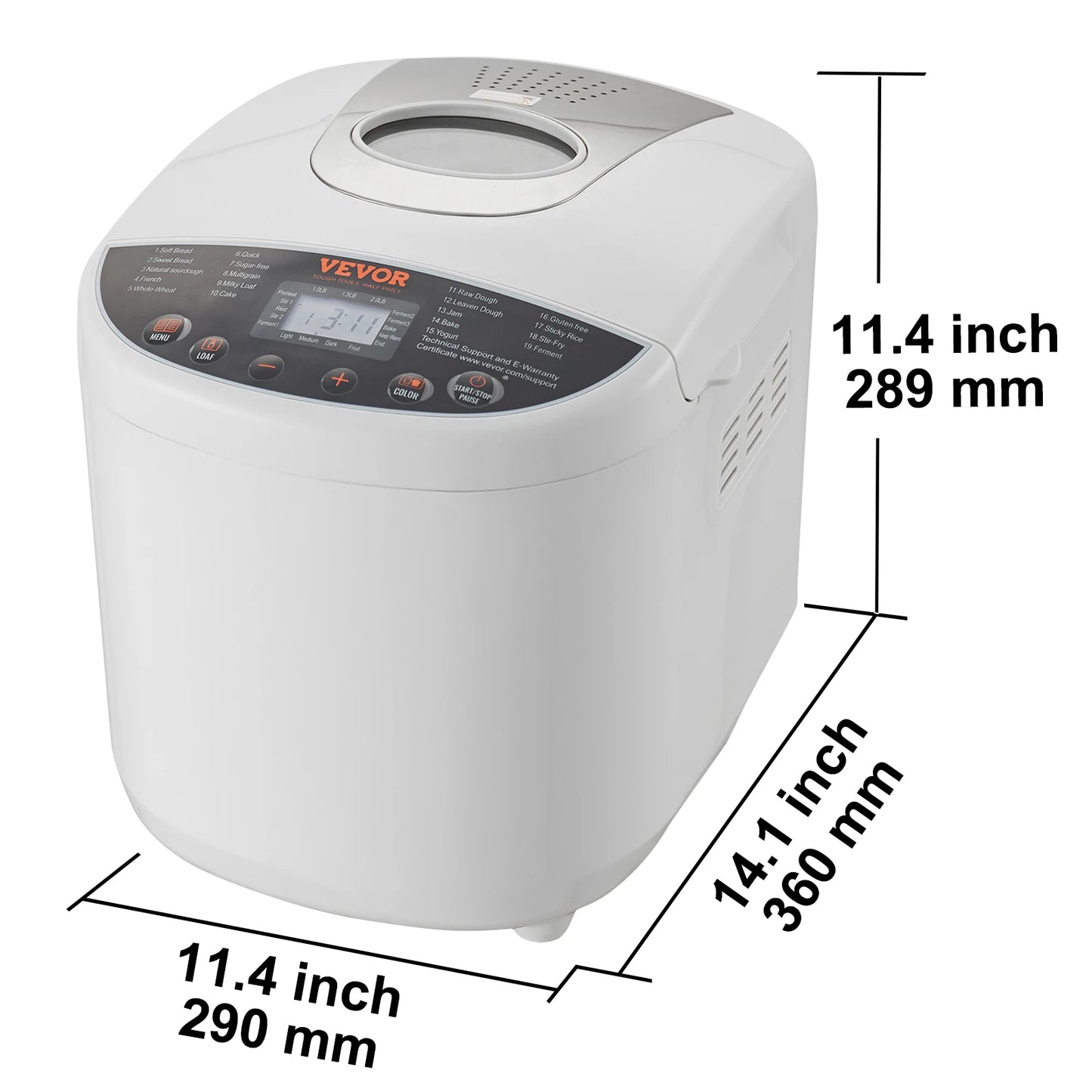 SucceBuy 15-in-1 Bread Maker 2/3 LB | Nonstick Ceramic Pan, Gluten Free Setting
