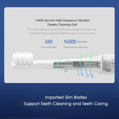 XIAOMI MIJIA T100 Sonic Electric Toothbrush – USB Rechargeable, IPX7 Waterproof, Ultrasonic Auto
