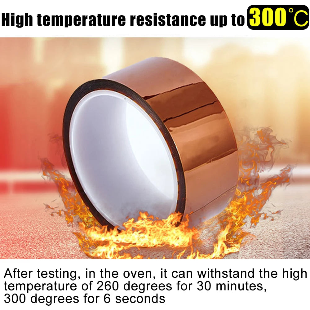Polyimide Heat Resistant Tape – Gold Finger PCB & Battery Insulation | 33M