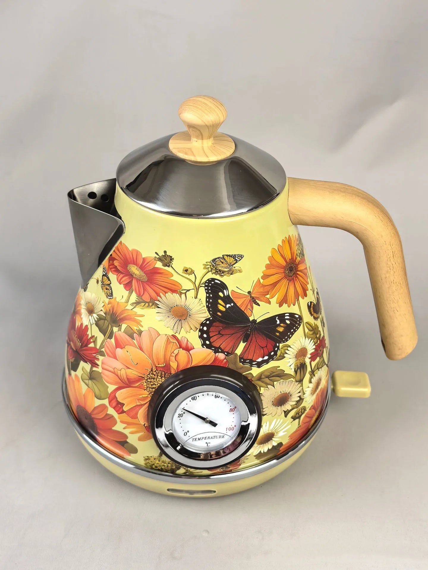 Dobleuno Retro Electric Kettle 1.7L – Thermometer, Auto Shut-Off, 304 Steel