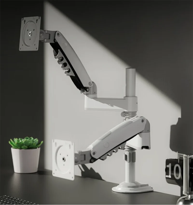 NB H180 Double monitor desk Holder Arm Gas Spring Full Motion 17"-27" LCD TV Mount ergonomic dual arm clamp bracket 2-9kgs each