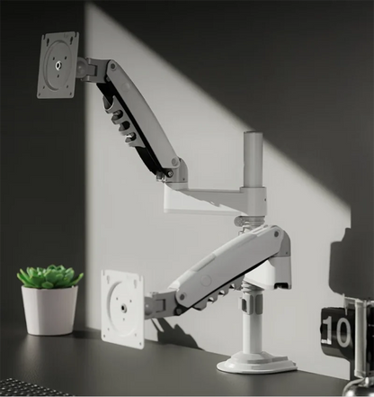 NB H180 Double monitor desk Holder Arm Gas Spring Full Motion 17"-27" LCD TV Mount ergonomic dual arm clamp bracket 2-9kgs each