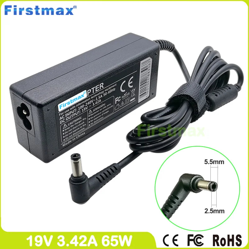 Toshiba Satellite Laptop Charger 19V 3.42A 65W – AC Adapter | C40-A C50-A C50-B C55-C Series