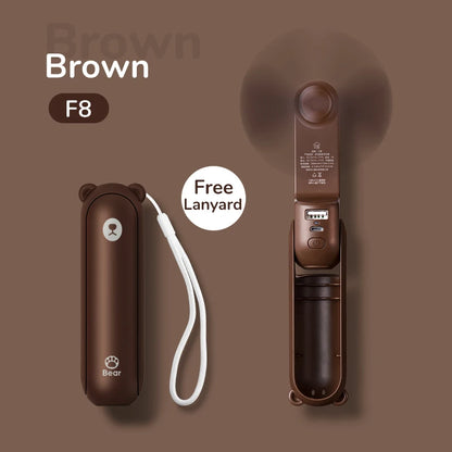 JISULIFE Portable Handheld Fan with Power Bank & Flashlight