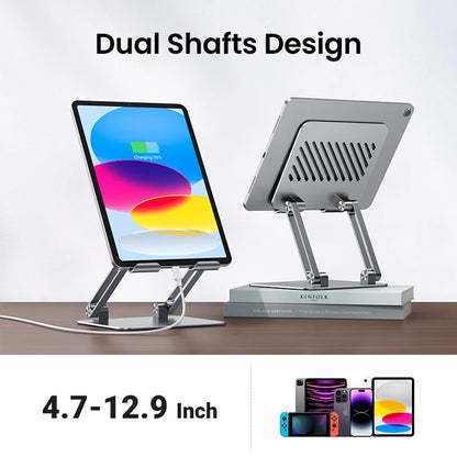 UGREEN LP134 Aluminum Tablet & Phone Stand – Adjustable Desk Holder for iPad, iPhone, Xiaomi & Laptops