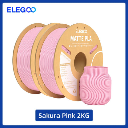 ELEGOO Matte PLA Filament 1.75mm 1KG – +/-0.02mm Accuracy, Cardboard Spool