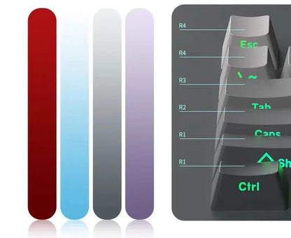 Transparent Pbt Keycaps With Side-Engraved Opacity Gradient Dye Sublimation For Mechanical Keyboard Six Color Personalized Fit