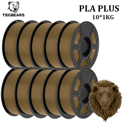 TECBEARS PLA+ Filament – 10KG Bundle, 1.75mm, Multi-Color, High Toughness, No Bubbles for FDM Printers