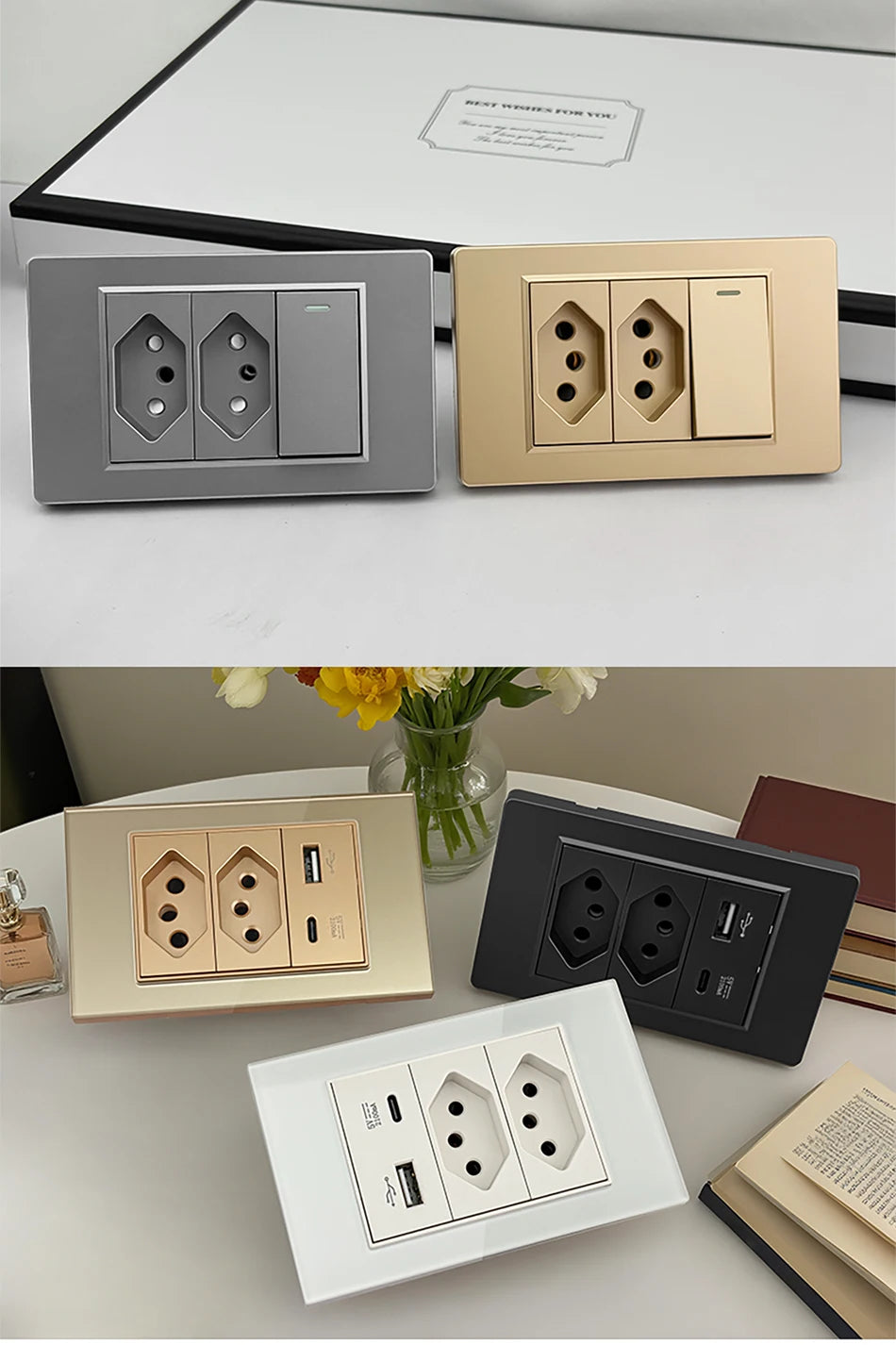 DELEFU Tempered Glass Smart Wall Socket with USB-C | Tuya WiFi | 10A–20A