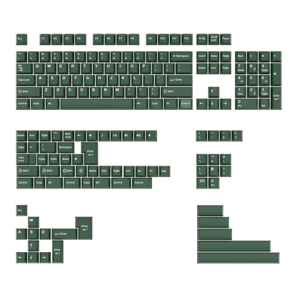 KBDiy Rome Set 174-Key Cherry Profile PBT Double Shot Keycaps – Jade Translucent for Mechanical Keyboards