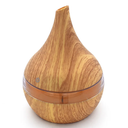 Portable Aroma Diffuser & Humidifier – 300ml, USB, 7-Color RGB Night Light | Light/Dark Wood, White