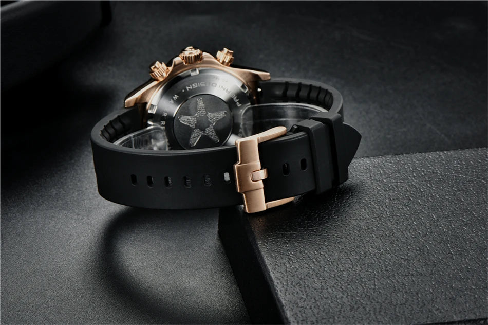 PAGANI DESIGN Men's Luxury Chronograph Watch – 100M Waterproof, Quartz Sport Wristwatch, Gift
