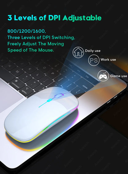 Wireless Bluetooth Keyboard with Rainbow Backlit – Tablet, iPad, Phone, Android, iOS, Windows