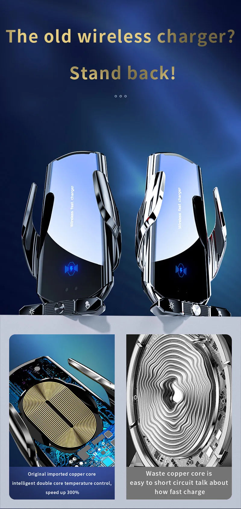 Car Magnetic Phone Holder with Wireless Charger – 360° Rotatable GPS Mount for iPhone & Xiaomi
