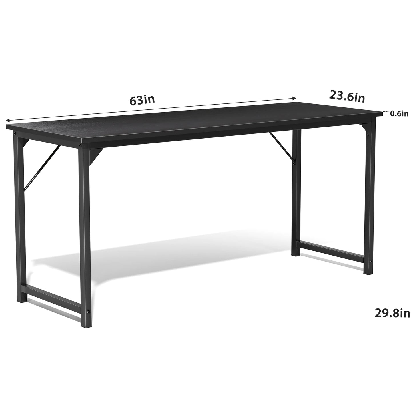 JHK Compact Office & Gaming Desk – Metal Frame Wood Tabletop, Easy Assembly