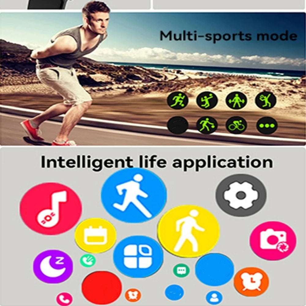 R.E.D. Shopping Smart Watch 2026 with 2.01-inch HD full touch screen, Bluetooth calling, and fitness tracking features.