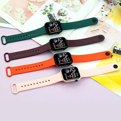 YIKAZE Kids LED Digital Watch – Silicone Strap, Cartoon Sport Wristwatch for Boys & Girls