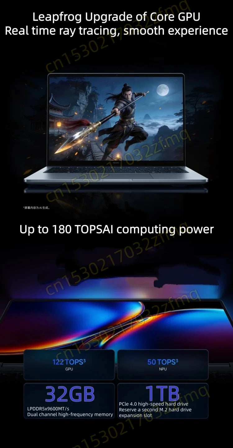 Xiaomi Redmi Book Pro 16 — Intel Ultra 7/Ultra 5, Arc Graphics, 32GB LPDDR5X, 1TB SSD, 3.1K 165Hz