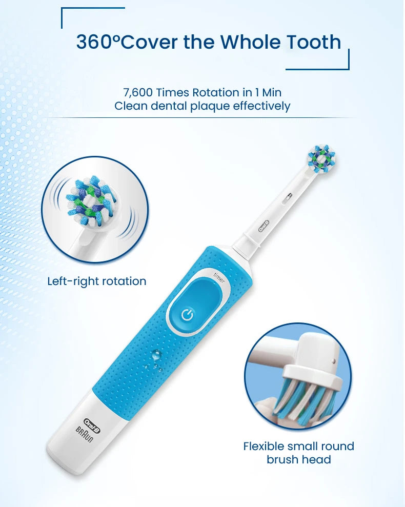 Oral-B D100 Vitality Electric Toothbrush – 2D Cleaning, 10000RPM, Timer, Inductive Charger
