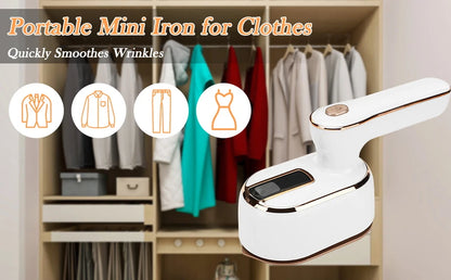 Mini Handheld Steam Iron – Foldable Travel Garment Steamer, Ceramic, Wet & Dry