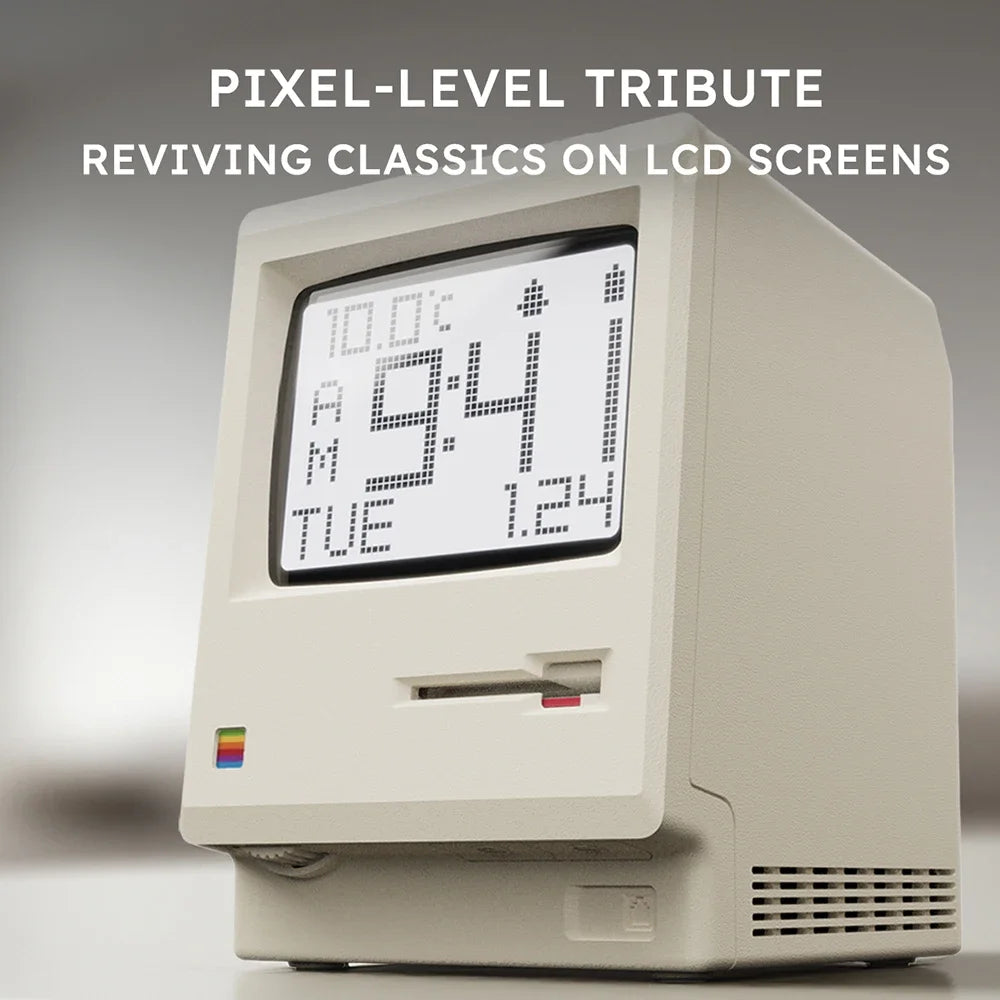 Retro Macintosh Alarm Clock – Classic Desktop Ornament with Digital Clock Design