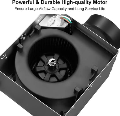 Bathroom Exhaust Fan with LED Light 110 CFM – 3 Color Temps, 1000LM, Ultra Quiet 2.5 Sones