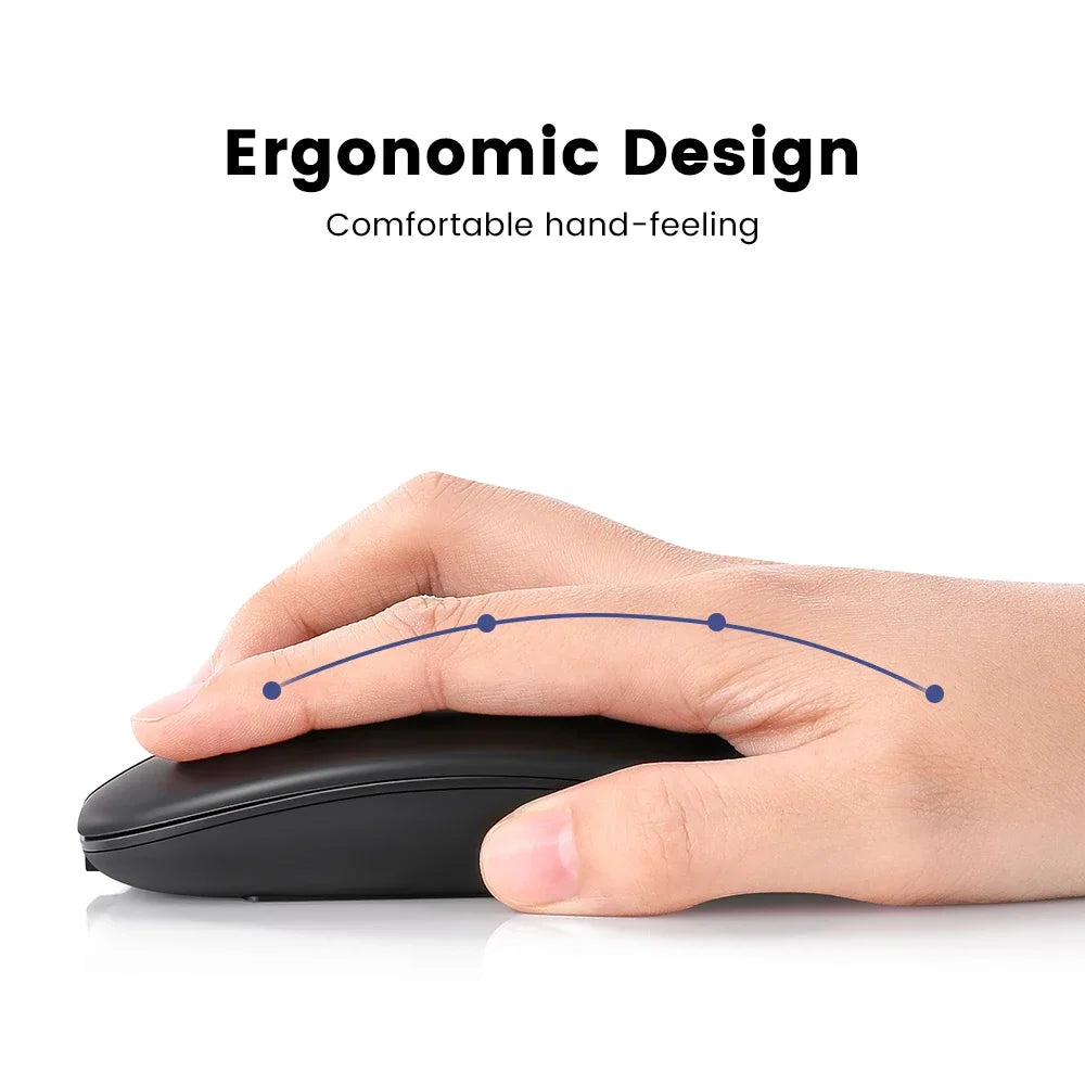 Wireless Bluetooth rechargeable mini mouse by R.E.D. Shopping, ergonomic design, silent click, optical sensor, suitable for PC.