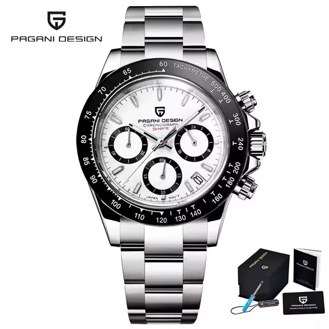 PAGANI DESIGN PD1644 Men's Quartz Chronograph Watch – Sapphire Crystal, 100M Water Resistant