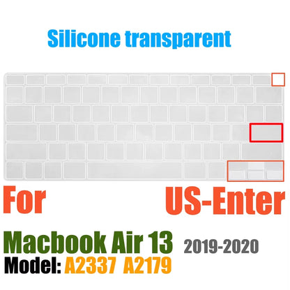 Silicone Keyboard Protector Cover for MacBook Air & Pro – A1369 A1466 A2179 A2337 A2251 A2289 A2338 A2681 | US Layout