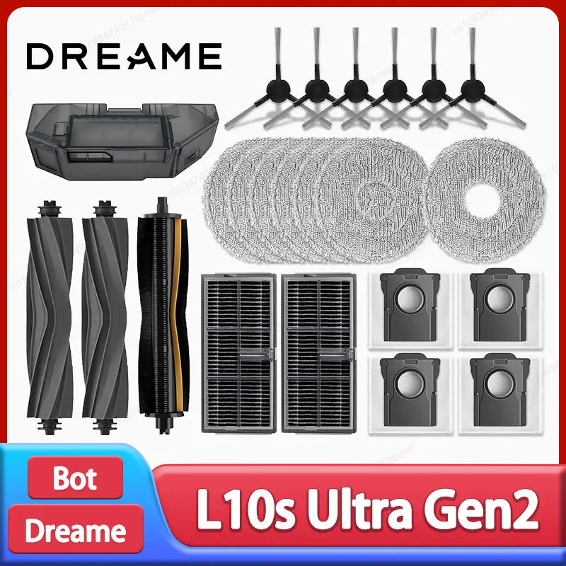 Dreame L10s Ultra Gen2 / L30s Ultra Robot Vacuum Spare Parts – Brush, Filter, Mop & Dust Bag