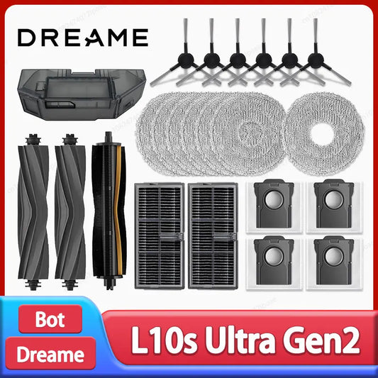 Dreame L10s Ultra Gen2 / L30s Ultra Robot Vacuum Spare Parts – Brush, Filter, Mop & Dust Bag