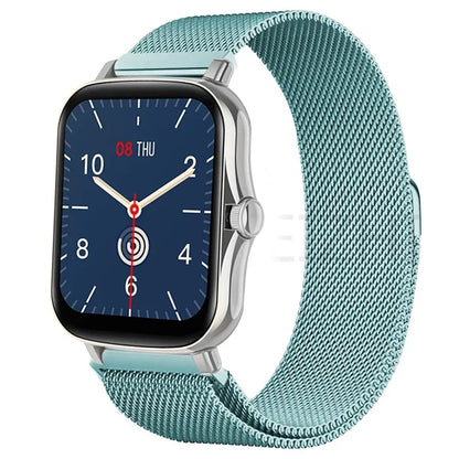 Metal magnetic watch strap for Amazfit GTS and GTR, 20mm and 22mm bracelet, stainless steel band with adjustable magnetic clasp.
