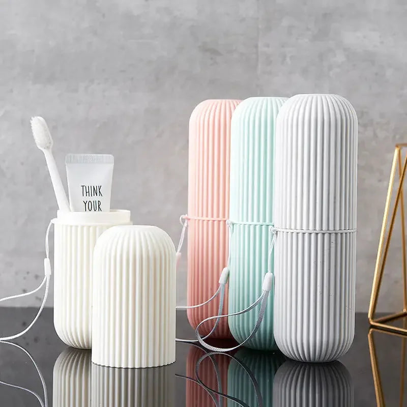 Portable Toothbrush & Toothpaste Holder Case – Travel & Camping Storage Box