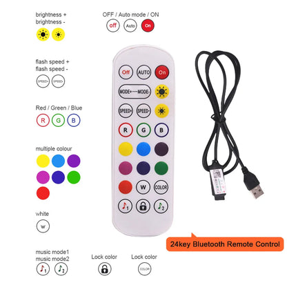 WiFi Bluetooth RGB COB LED Strip Light – 576 LEDs, 24/44 Key Remote, Flexible Tape Kit