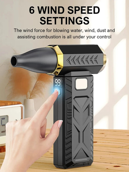 BMAD Brushless Turbo Air Blower – 2-in-1 Dust Blower & Vacuum, 6-Speed, Ultra-Strong Wind, USB 5V for Home Cleaning