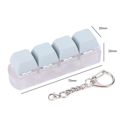 4-Key Mechanical Keyboard Switch Tester – DIY Keycaps, Fidget Toy, Stress Relief Keychain