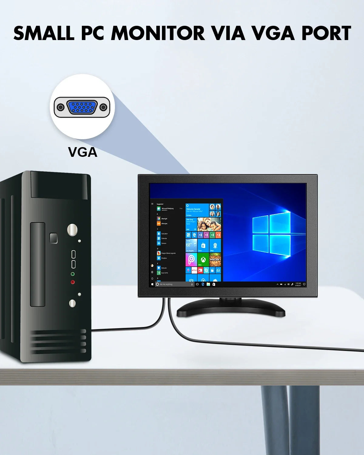 EYOYO 12" 2K QHD Monitor | 2560x1440 IPS | HDR400 | HDMI VGA | Built-in Speaker | Laptop PS4 Xbox