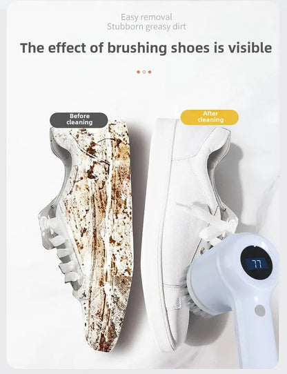 USB Rechargeable Electric Spin Scrubber – Multi-Surface Power Cleaning Brush for Kitchen & Bathroom
