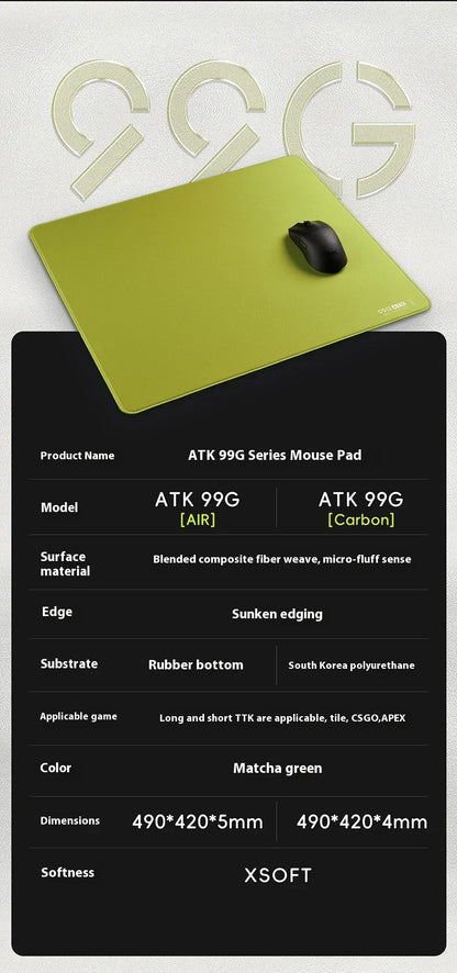 ATK99G Air Carbon Gaming Mousepad | 490x420x4mm | Xsoft | Magnetic Switch | Paw3950